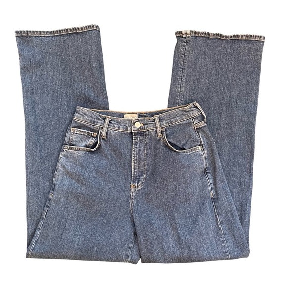 Pilcro Wide Leg High Rise Medium Blue Wash Denim Jean Size 29 - Picture 3 of 11